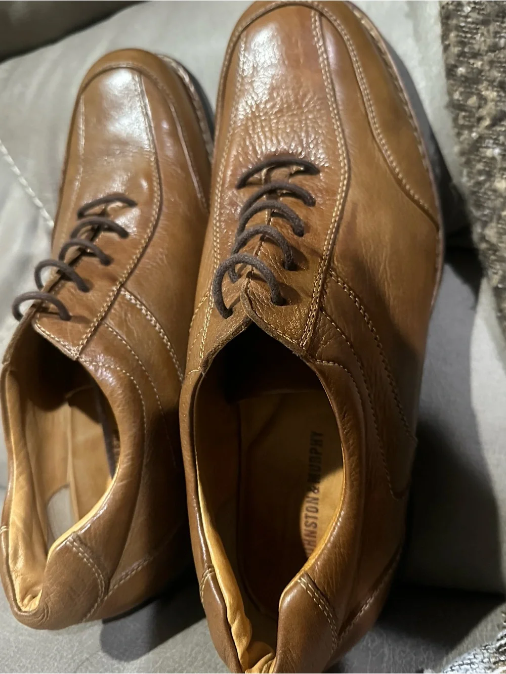 Johnston & Murphy Men's Leather Lace-Up, BarelyThere Wear, Closet Essential- 12M